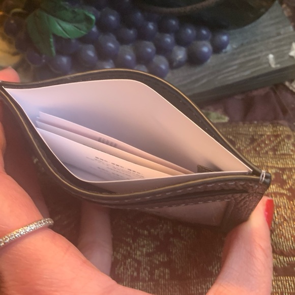 Authentic COACH Refined Pebbled Leather slim card case/ID - Picture 3 of 7